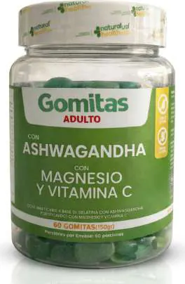 Goma de Ashwandha con Magnesio y Vitamina C Natural Health